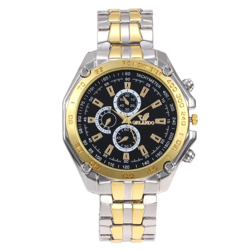 Men Watches Quartz Silver-gold Stainless Steel Wristwatch Male Clock Classic Dress Business Relojes Saati Masculino Relogio