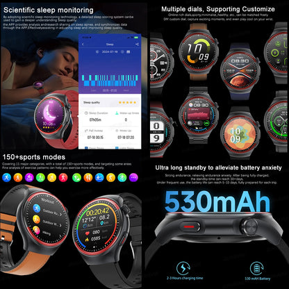 2025 New Laser detection Blood pressure Smart Watch Men Heart rate Pulse Three highs Blood oxygen Call Health Sports NFC Watches