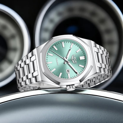 LIGE Watch For Men Original Top Brand Luminous Date Stainless Steel Men's Watches Business Waterproof Japan Movement Wristwatch