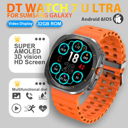 2025 New Watch 7 Ultra Smart Watch Men 32GB Memory 3D Video Display Sports SmartWatch GPS NFC Compass Blood oxygen Smartwatch