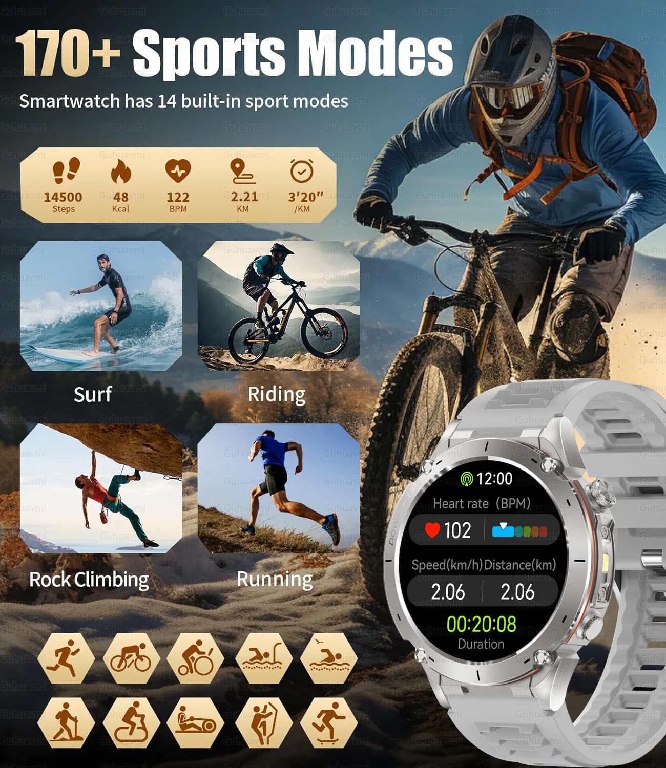 New T-Rex 3 GPS Smart Watch 1.43" AMOLED 10ATM Waterproof Built-in Dual-band GNSS Compass Military Sport Smartwatch Men Bracelet