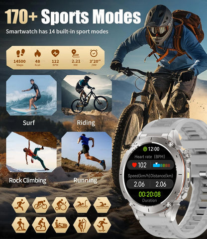 New T-Rex 3 GPS Smart Watch 1.43" AMOLED 10ATM Waterproof Built-in Dual-band GNSS Compass Military Sport Smartwatch Men Bracelet