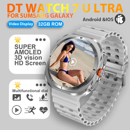 2025 New Watch 7 Ultra Smart Watch Men 32GB Memory 3D Video Display Sports SmartWatch GPS NFC Compass Blood oxygen Smartwatch