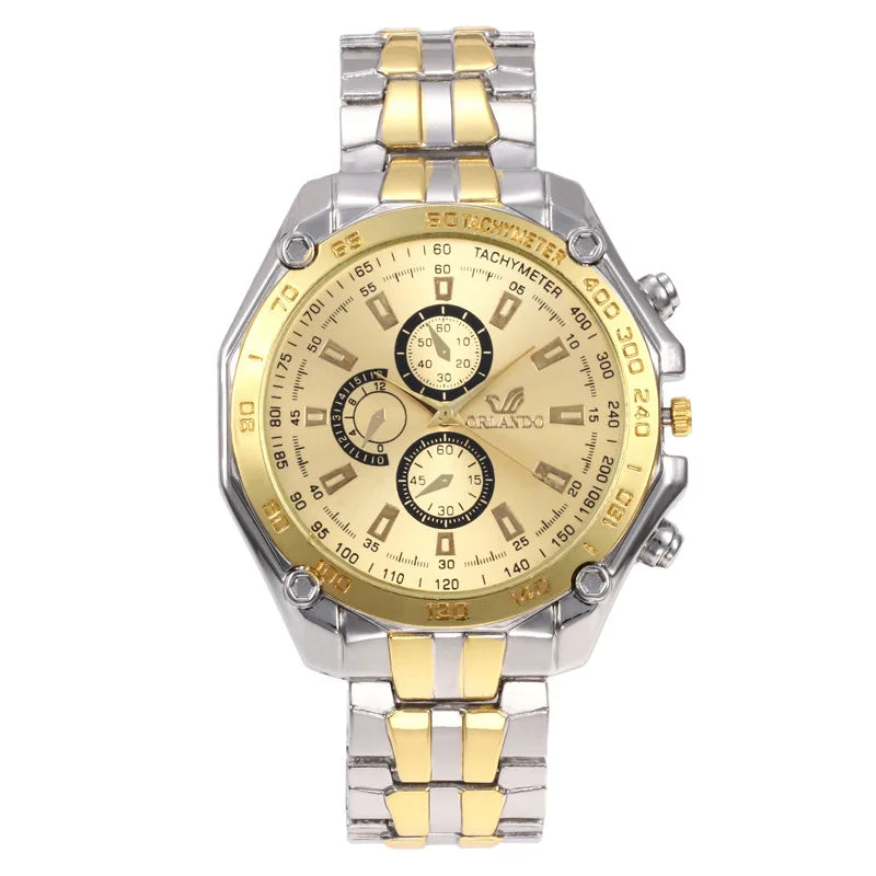 Men Watches Quartz Silver-gold Stainless Steel Wristwatch Male Clock Classic Dress Business Relojes Saati Masculino Relogio