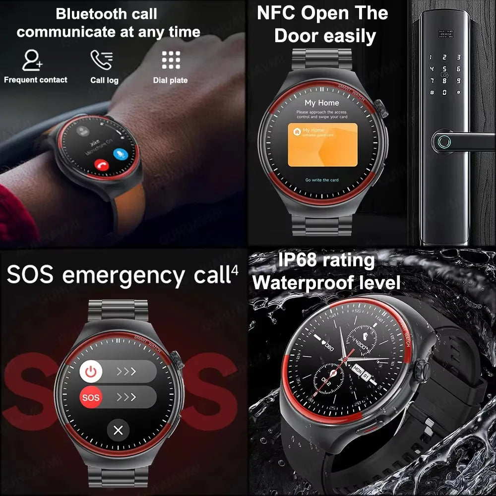 2025 New Laser detection Blood pressure Smart Watch Men Heart rate Pulse Three highs Blood oxygen Call Health Sports NFC Watches