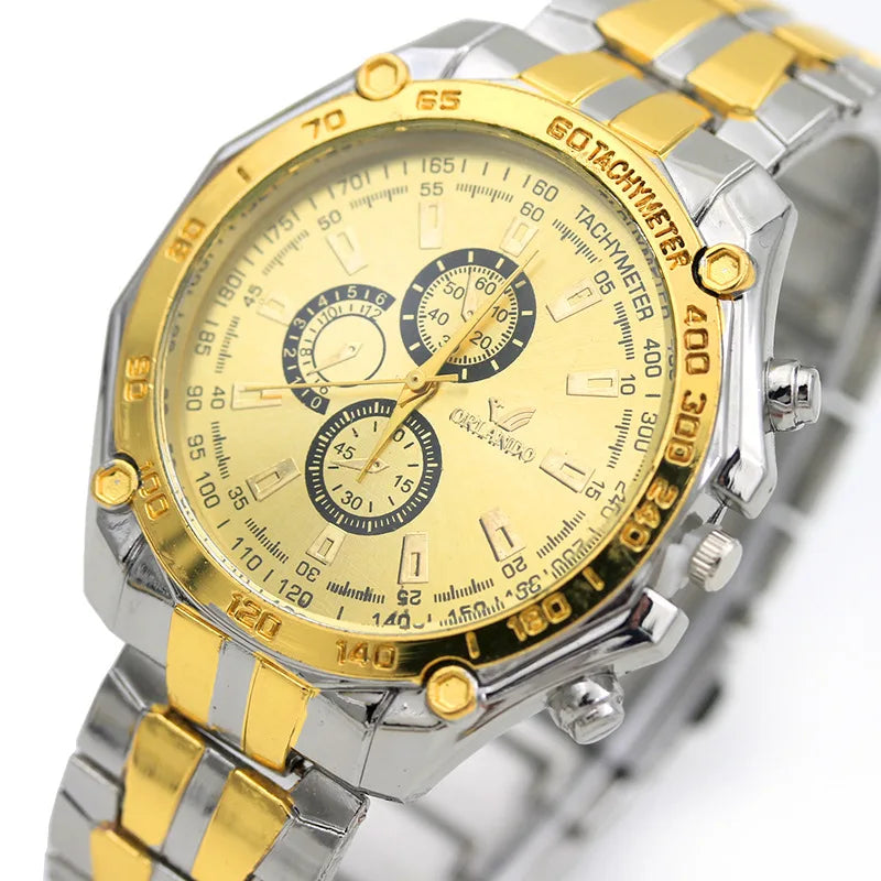 Men Watches Quartz Silver-gold Stainless Steel Wristwatch Male Clock Classic Dress Business Relojes Saati Masculino Relogio