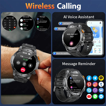 LIGE 1000mAh Large Battery Men Smart Watch Outdoor Flashlight Bluetooth Call Waterproof Sport Fitness Smartwatch For Xiaomi 2025
