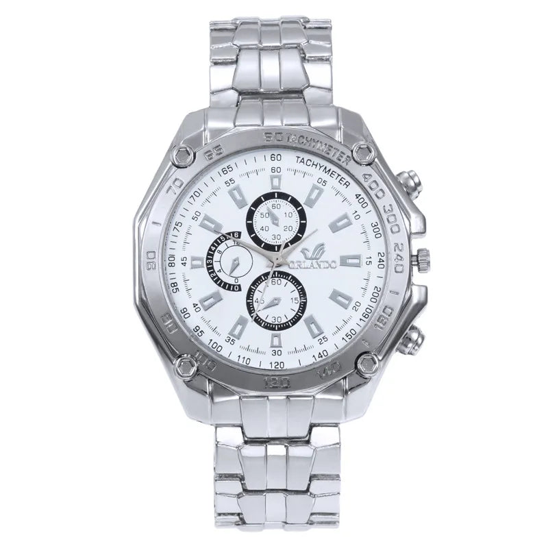 Men Watches Quartz Silver-gold Stainless Steel Wristwatch Male Clock Classic Dress Business Relojes Saati Masculino Relogio