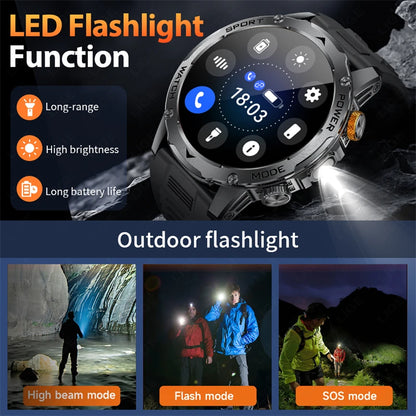 LIGE 1000mAh Large Battery Men Smart Watch Outdoor Flashlight Bluetooth Call Waterproof Sport Fitness Smartwatch For Xiaomi 2025