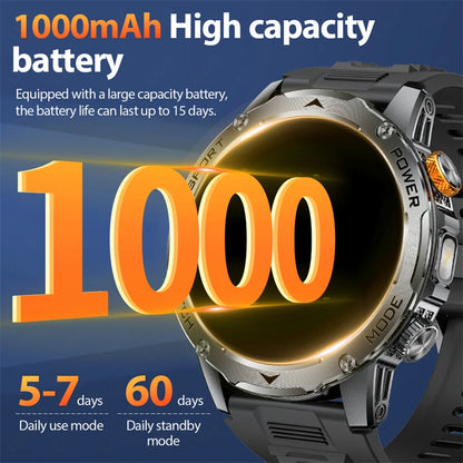 LIGE 1000mAh Large Battery Men Smart Watch Outdoor Flashlight Bluetooth Call Waterproof Sport Fitness Smartwatch For Xiaomi 2025